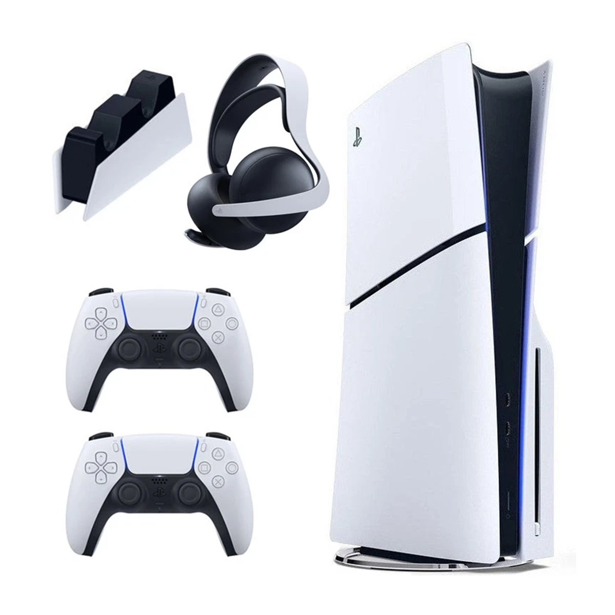 PlayStation 5 Slim Disk Edition 1TB - Europa - with DualSense white Charging Station Pulse Elite headset