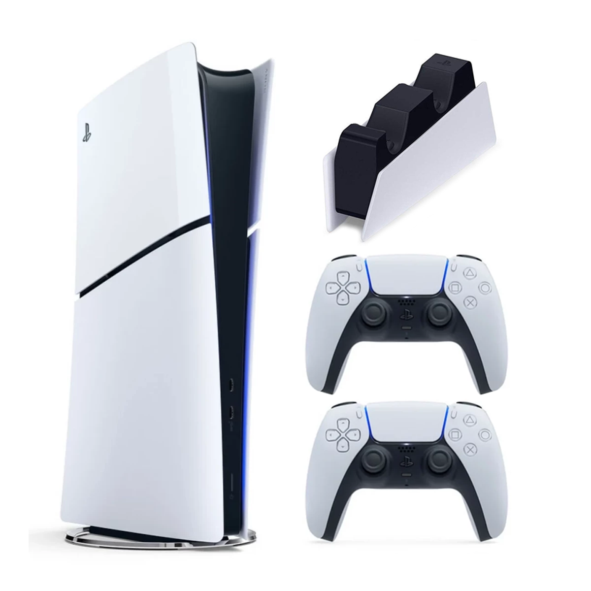 PlayStation 5 Slim Standard Edition with White DualSense Controller and DualSense Charging Station - Region Asia